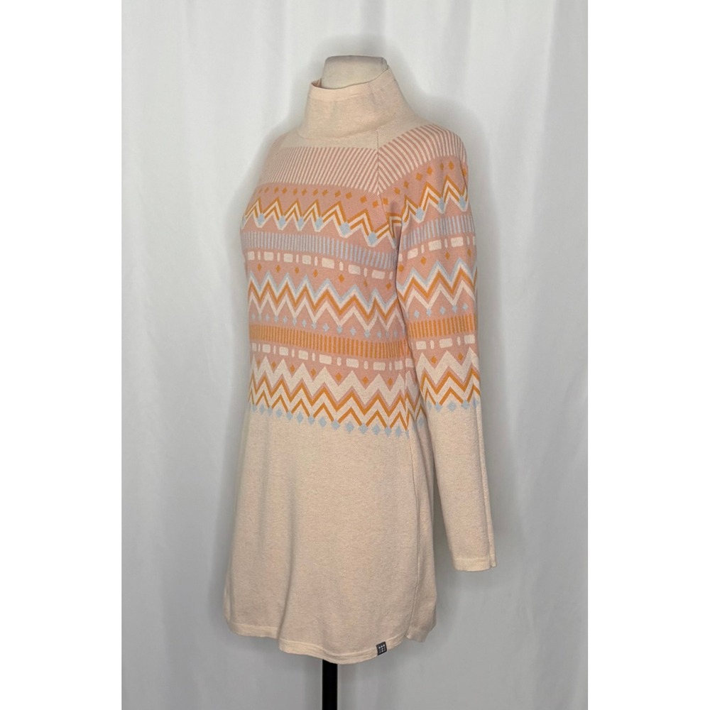 TITLE NINE Barra Tunic Sweater Fair Isle Elderflower Fairisle Mock Neck Medium - Picture 7 of 15
